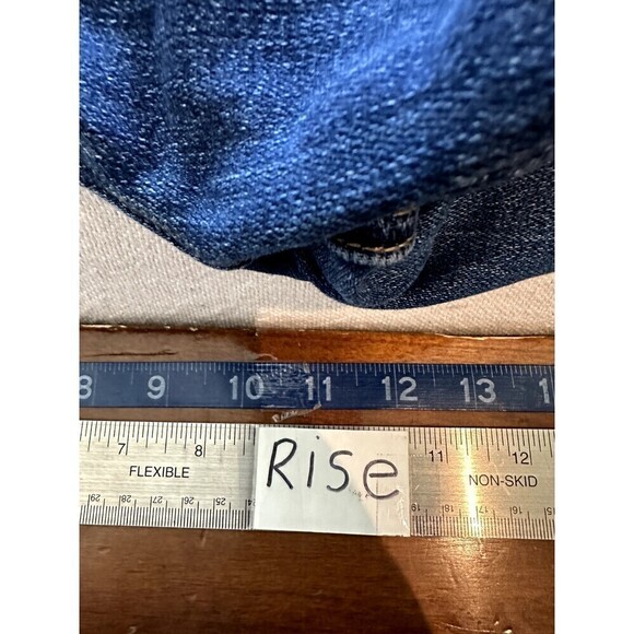 Ceros Distressed Straight Asymmetrical Front Woman's Jeans Size 30 Denim Blue - Picture 7 of 16